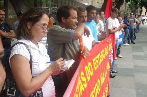 manifestação pelas 40 horas semanais sinpospetro-rj